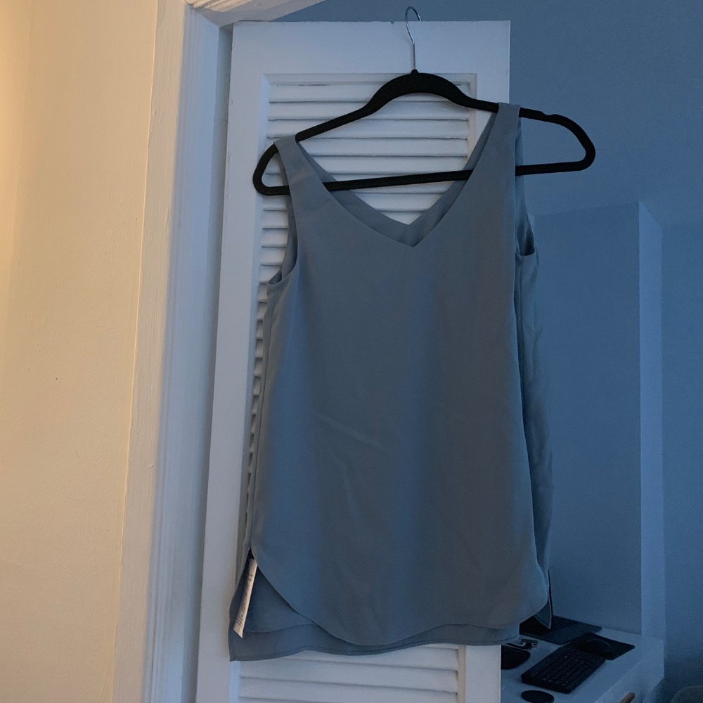 MM Lafleur blue sleeveless blouse ("Ronda Top")